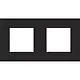 Niko 161-76800 afdekraam 2-voudig Pure black steel coated