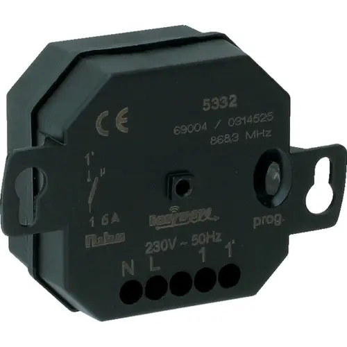 Niko 05-332 Easywave mini inbouw RF-ontvanger met 1-polig schakelcontact 10A en pulsmodus