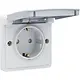 Niko 700-36800 Hydro wandcontactdoos 1-voudig randaarde met schroefklemmen grijs