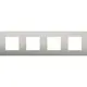 Niko 150-76400 afdekraam 4-voudig Pure stainless steel on anthracite