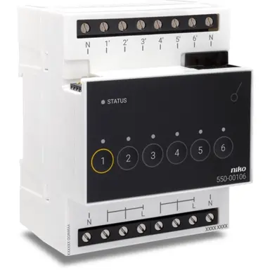 Niko 550-00106 schakelmodule voor Niko Home Control voor zes verschillende kringen