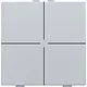 Niko 121-51004 drukknop 4-voudig Niko Home Control sterling coated