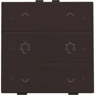 Niko 124-52046 dimbediening 2-voudig met LED en symbool voor Niko Home Control dark brown coated