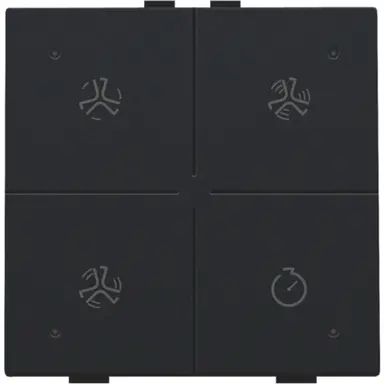 Niko 161-52054 ventilatiebediening met LED voor Niko Home Control black coated