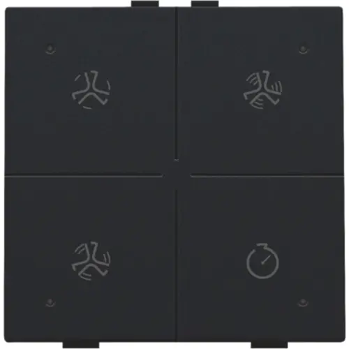 Niko 161-52054 ventilatiebediening met LED voor Niko Home Control black coated