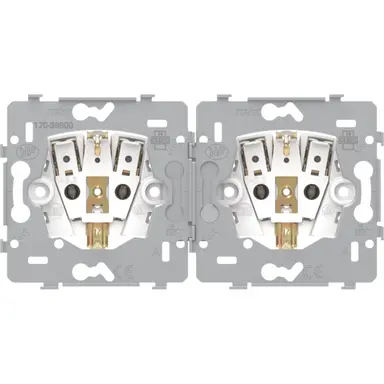 Niko 170-38800 wandcontactdoos 2-voudig met randaarde voorbedraad voor duo-inbouwdoos