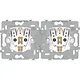 Niko 170-38800 wandcontactdoos 2-voudig met randaarde voorbedraad voor duo-inbouwdoos