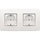 Niko 101-67940 wandcontactdoos 2-voudig randaarde voorbedraad voor duo-inbouwdoos white