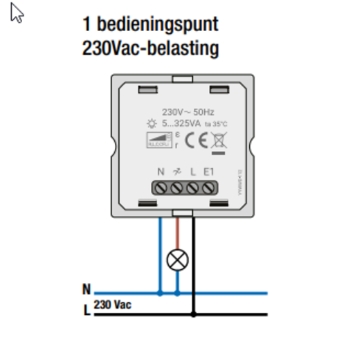 Niko 310-01901 universele LED draaidimmer 3-draads 5-325W