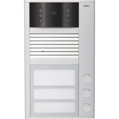 Niko 10-163 opbouwbuitenpost 16 mm met 3 bellen en kleurencamera