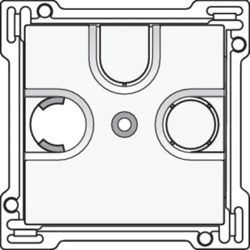 Niko 154-69593 centraalplaat coax voor TV en FM white steel coated