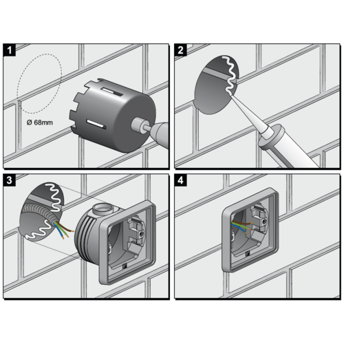 Niko 761-73000 Hydro enkelvoudig inbouwkader zwart