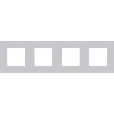 Niko 155-76400 afdekraam 4-voudig Pure alu grey brushed