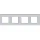 Niko 155-76400 afdekraam 4-voudig Pure alu grey brushed