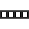 Niko 161-76400 afdekraam 4-voudig Pure black steel coated