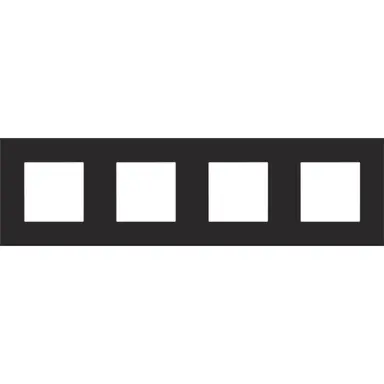 Niko 161-76400 afdekraam 4-voudig Pure black steel coated