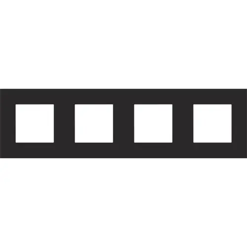 Niko 161-76400 afdekraam 4-voudig Pure black steel coated