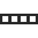 Niko 161-76400 afdekraam 4-voudig Pure black steel coated