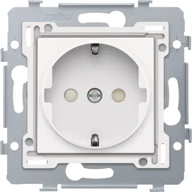 Niko 111-66915 wandcontactdoos randaarde met afdekking bright white