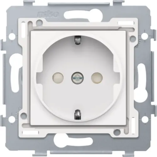 Niko 111-66915 wandcontactdoos randaarde met afdekking bright white