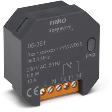 Niko 05-361 Easywave radiofrequent ontvanger met 1-kanaals wisselschakelcontact