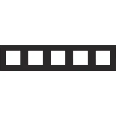 Niko 161-76005 afdekraam 5-voudig Pure black steel coated