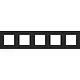 Niko 161-76005 afdekraam 5-voudig Pure black steel coated