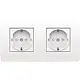 Niko 111-67940 wandcontactdoos 2-voudig randaarde voorbedraad voor duo-inbouwdoos bright white