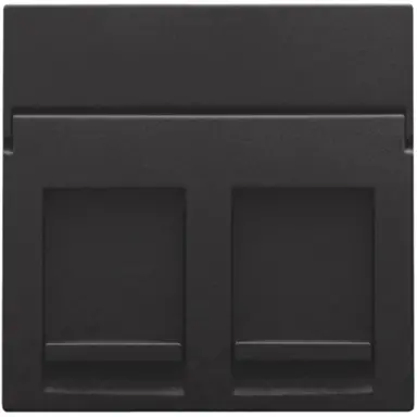 Niko 200-65200 centraalplaat 2-voudig vlak tbv RJ draagring piano black coated