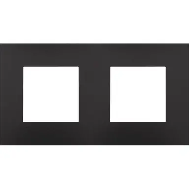 Niko 200-76800 afdekraam 2-voudig Pure Bakelite piano black