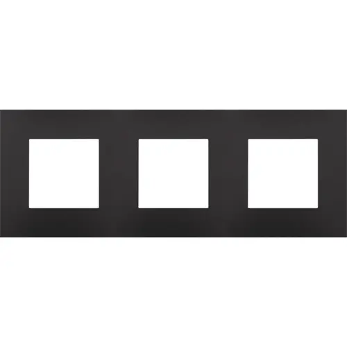 Niko 200-76700 afdekraam 3-voudig Pure Bakelite piano black