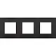 Niko 200-76700 afdekraam 3-voudig Pure Bakelite piano black