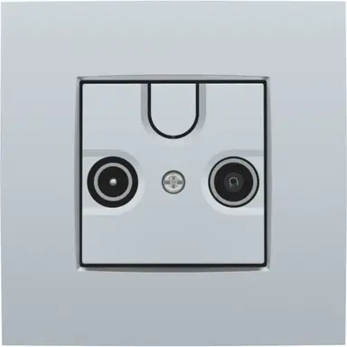 Niko 121-69593 centraalplaat coax voor TV en FM sterling coated