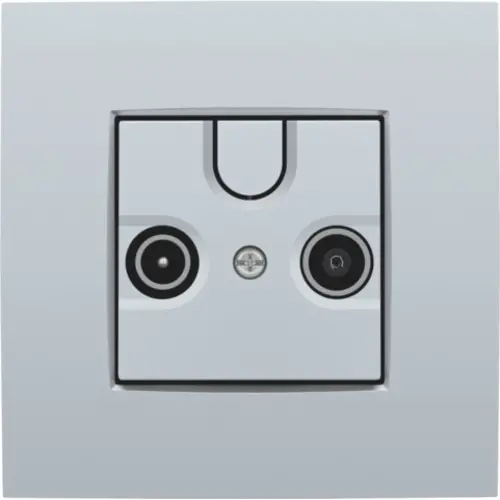 Niko 121-69593 centraalplaat coax voor TV en FM sterling coated
