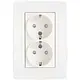 Niko 111-67835 wandcontactdoos 2-voudig randaarde kindveilig voor ovale 1,5 inbouwdoos bright white