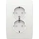 Niko 101-67835 wandcontactdoos 2-voudig met randaarde ultra vlak voor ovale 1,5 inbouwdoos white