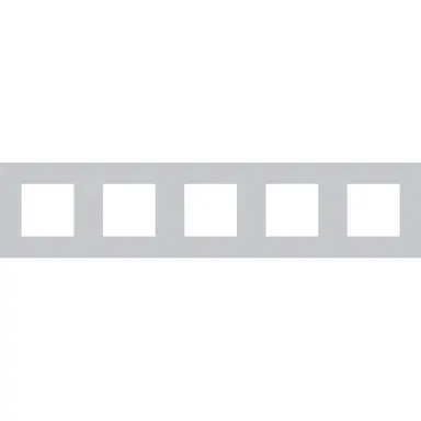 Niko 155-76005 afdekraam 5-voudig Pure alu grey brushed