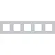 Niko 155-76005 afdekraam 5-voudig Pure alu grey brushed