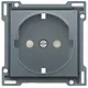 Niko 220-66901 afdekplaat voor wandcontactdoos randaarde kindveilig blue grey coated