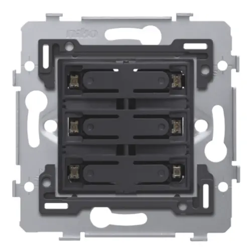 Niko 170-67151 sokkel voor 6-voudige potentiaalvrije drukknop 24 V N.O. met amberkleurige LED