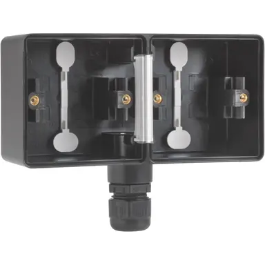 Niko 761-84851 Hydro opbouwbak 2-voudig horizontaal met 1x M20-ingang zwart