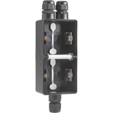 Niko 761-84262 Hydro opbouwbak 2-voudig verticaal met boven 2x en onder 1x M20-ingang zwart