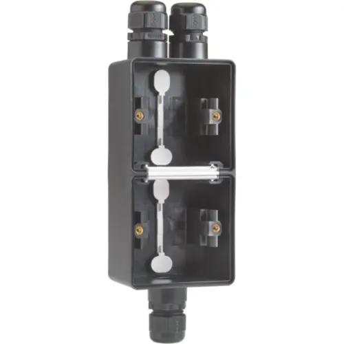 Niko 761-84262 Hydro opbouwbak 2-voudig verticaal met boven 2x en onder 1x M20-ingang zwart