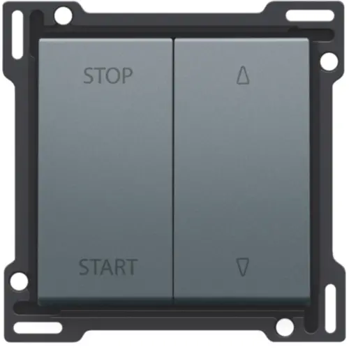 Niko 220-65905 jaloezieknop tbv tweevoudige elektrisch gescheiden schakelaar blue grey coated