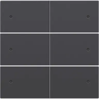 Niko 122-60150 afwerkingsset voor 6-voudige potentiaalvrije drukknop 24 V met LED's anthracite coated