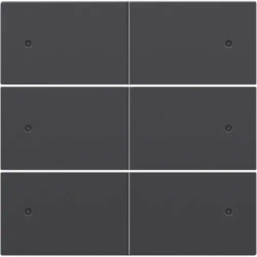Niko 122-60150 afwerkingsset voor 6-voudige potentiaalvrije drukknop 24 V met LED's anthracite coated