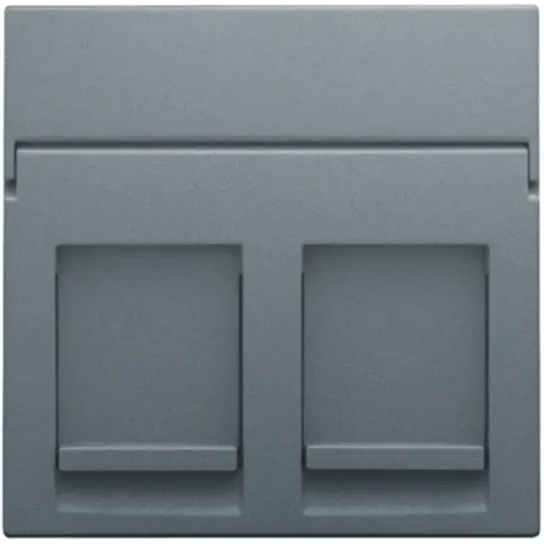 Niko 220-65200 centraalplaat 2-voudig vlak tbv RJ draagring blue grey coated
