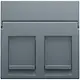 Niko 220-65200 centraalplaat 2-voudig vlak tbv RJ draagring blue grey coated