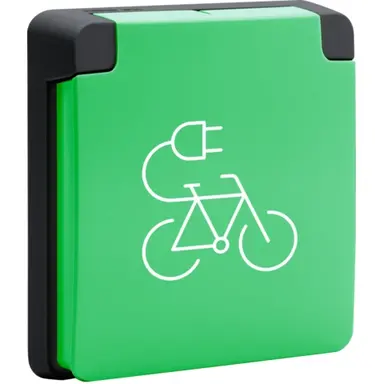 Niko 761-36875 Hydro wandcontactdoos fiets oplaadpunt met insteekklemmen zwart/groen