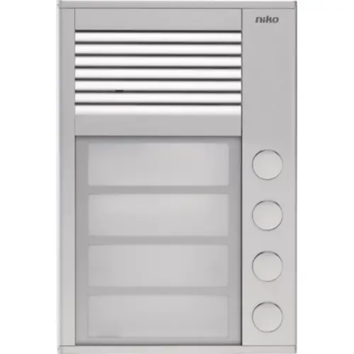 Niko 10-154 opbouw buitenpost met 4 beldrukknoppen